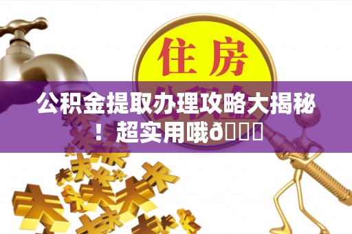 红原公积金提取办理攻略大揭秘！超实用哦😉