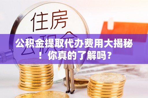 红原公积金提取代办费用大揭秘！你真的了解吗？